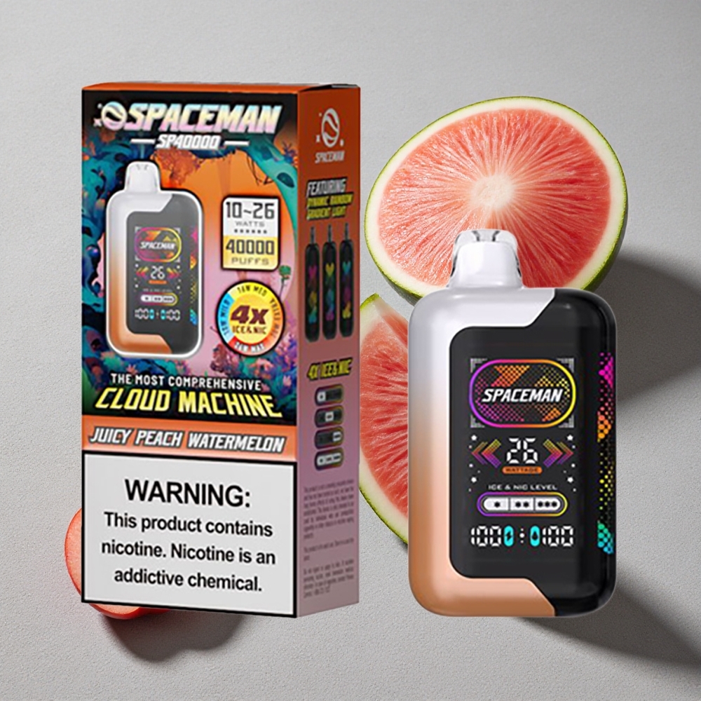 Durazno Jugoso Sandía SMOK SPACEMAN SP40000 Vape Desechable 40000 Puffs Pantalla LED 2.28\"