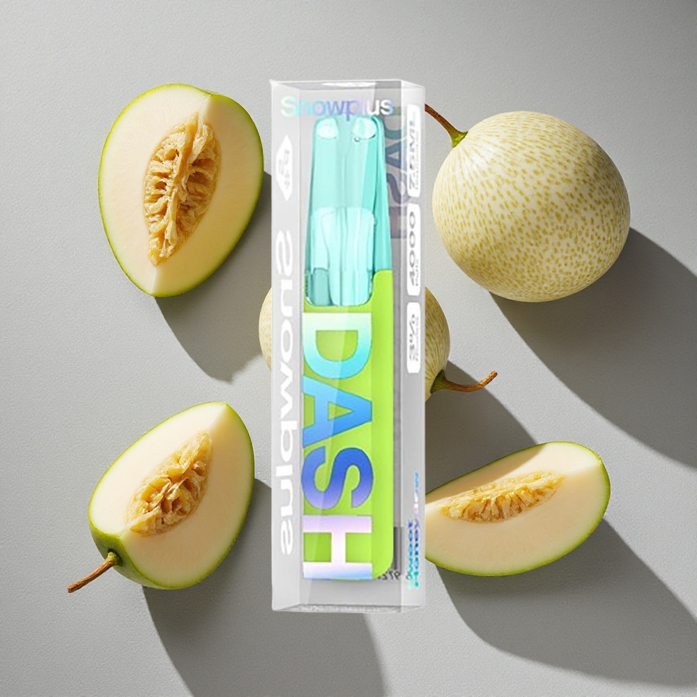 Melón Dulce Snowplus Dash 4000 Puffs Dispositivo Desechable con Atomizador Cerámico y 7.5 ml de Líquido