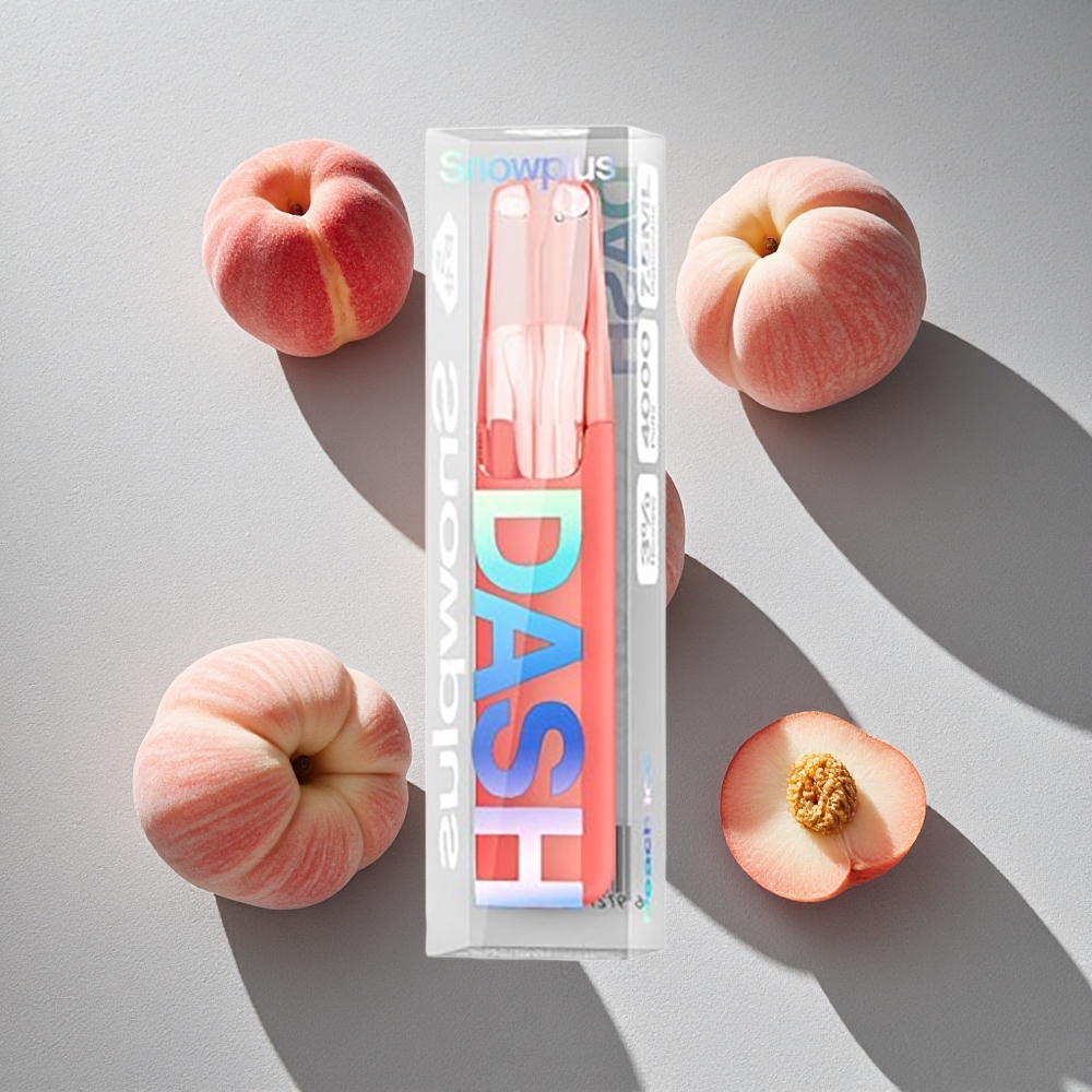 Melocotón Helado Snowplus Dash 4000 Puffs Dispositivo Desechable con Atomizador Cerámico y 7.5 ml de Líquido