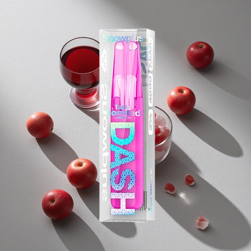 Vino Tinto Helado Snowplus Dash 4000 Puffs Dispositivo Desechable con Atomizador Cerámico y 7.5 ml de Líquido