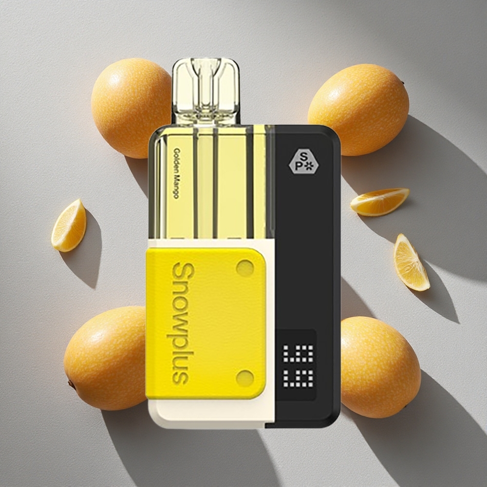 Mango Dorado Snowplus Swift 5000 Puffs Kit de Pod Prellenado con Batería de 1000 mAh y Atomizador Dual Mesh