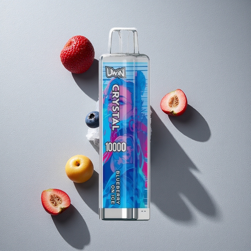 Arándano Azul en Hielo Uwin Crystal 10000 Puffs con 18ml de Líquido y Luz RGB