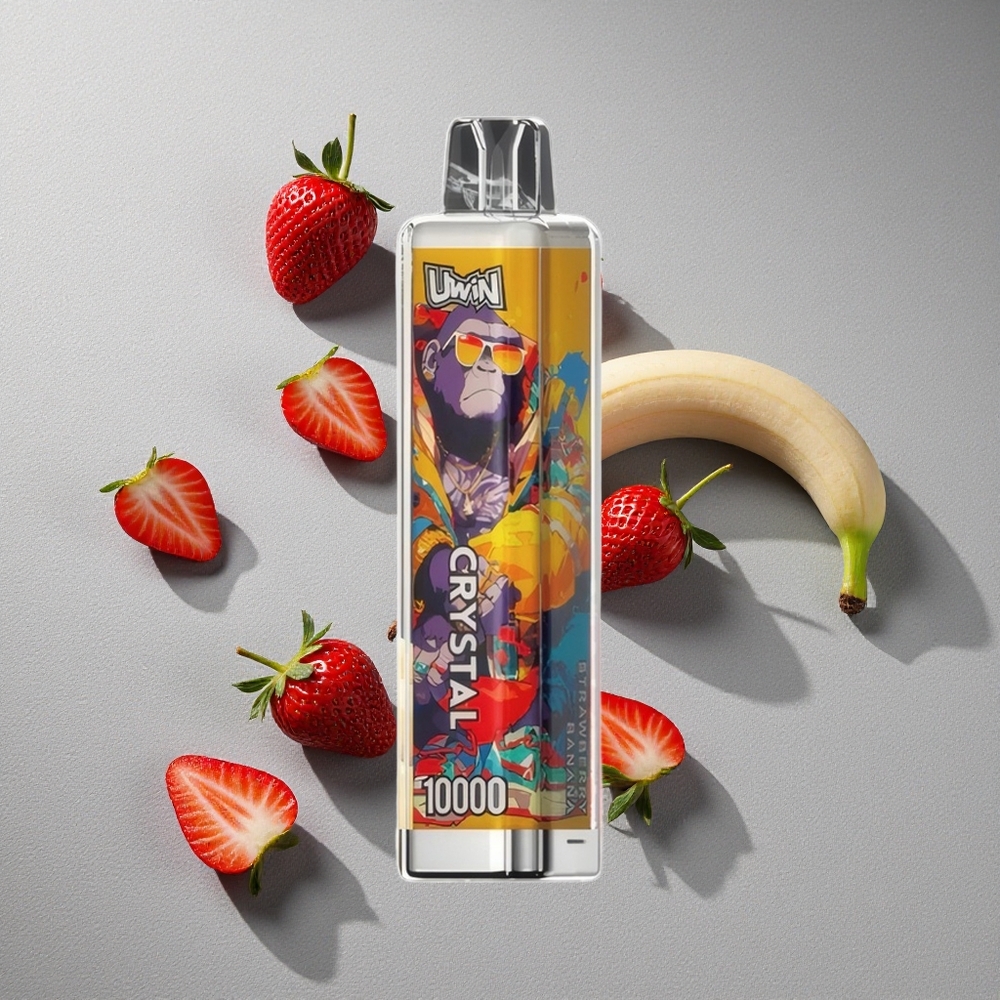 Fresa Banana Uwin Crystal 10000 Puffs con luces RGB y carga rápida Type-C