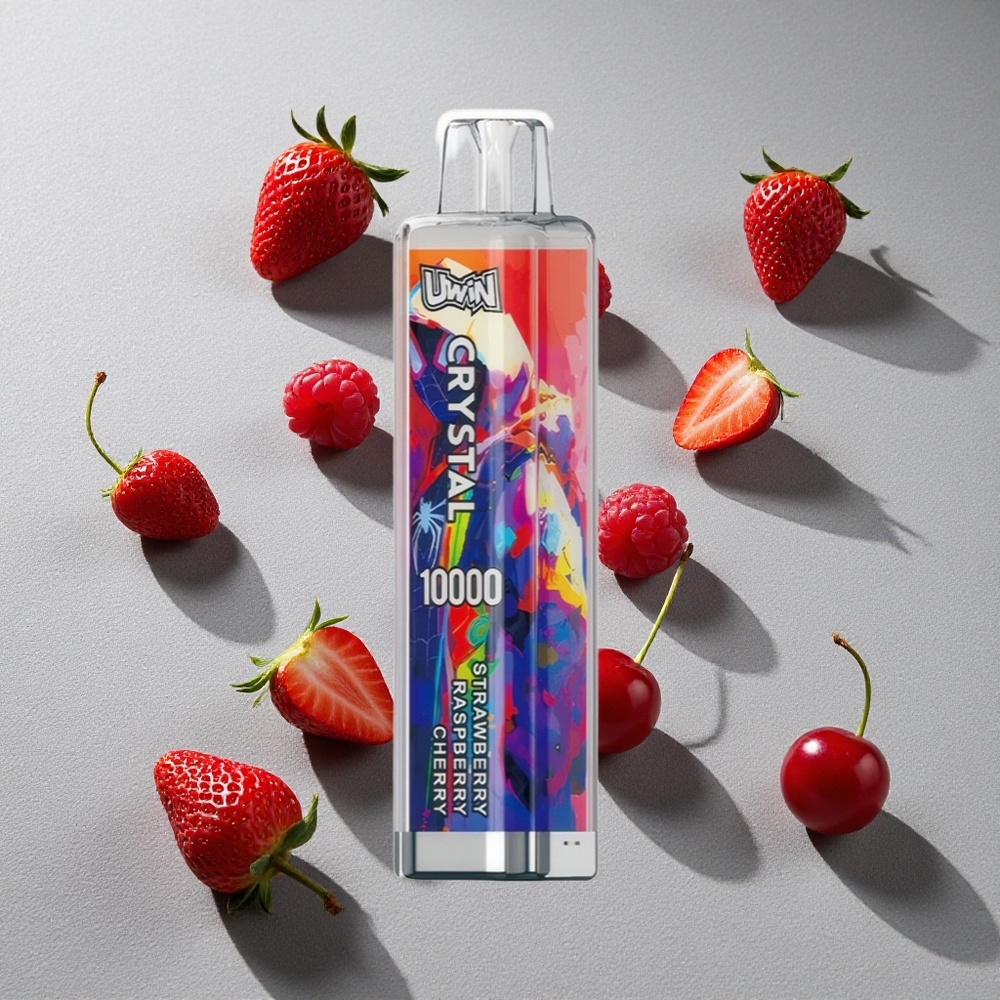 Fresa Frambuesa Cereza Uwin Crystal 10000 Puffs 18ml RGB