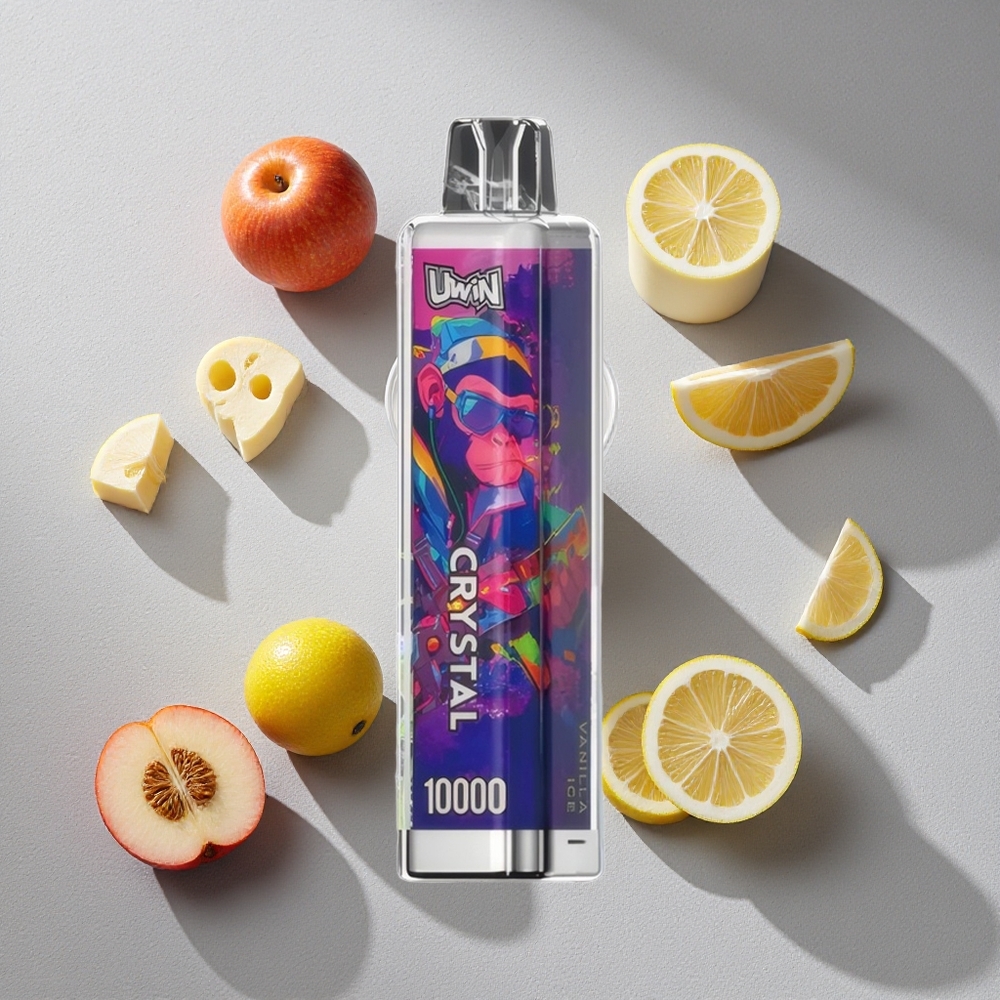 Helado de Vainilla Uwin Crystal 10000 Puffs con Luz RGB y Carga Rápida Type-C